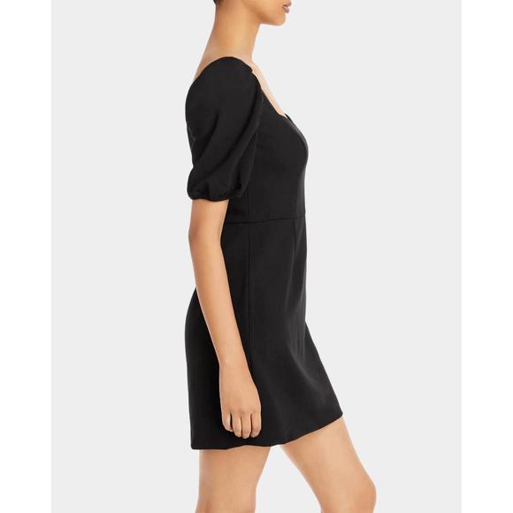 NEW FRENCH CONNECTION berina whisper puff sleeve dress in black - Picture 2 of 3